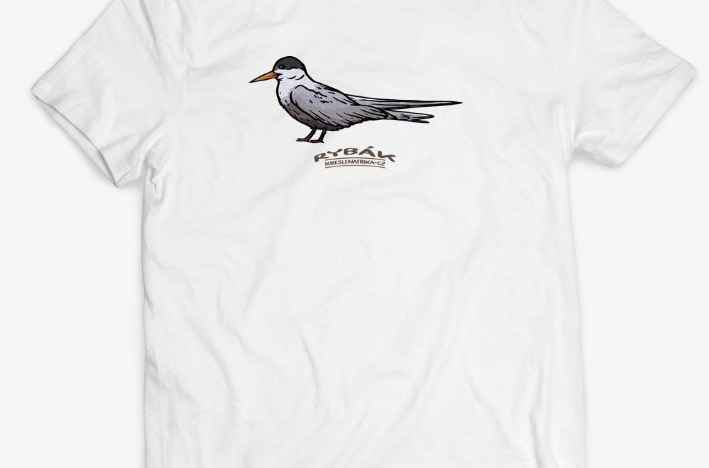 Rybák obecný (Sterna hirundo) na triku s potiskem