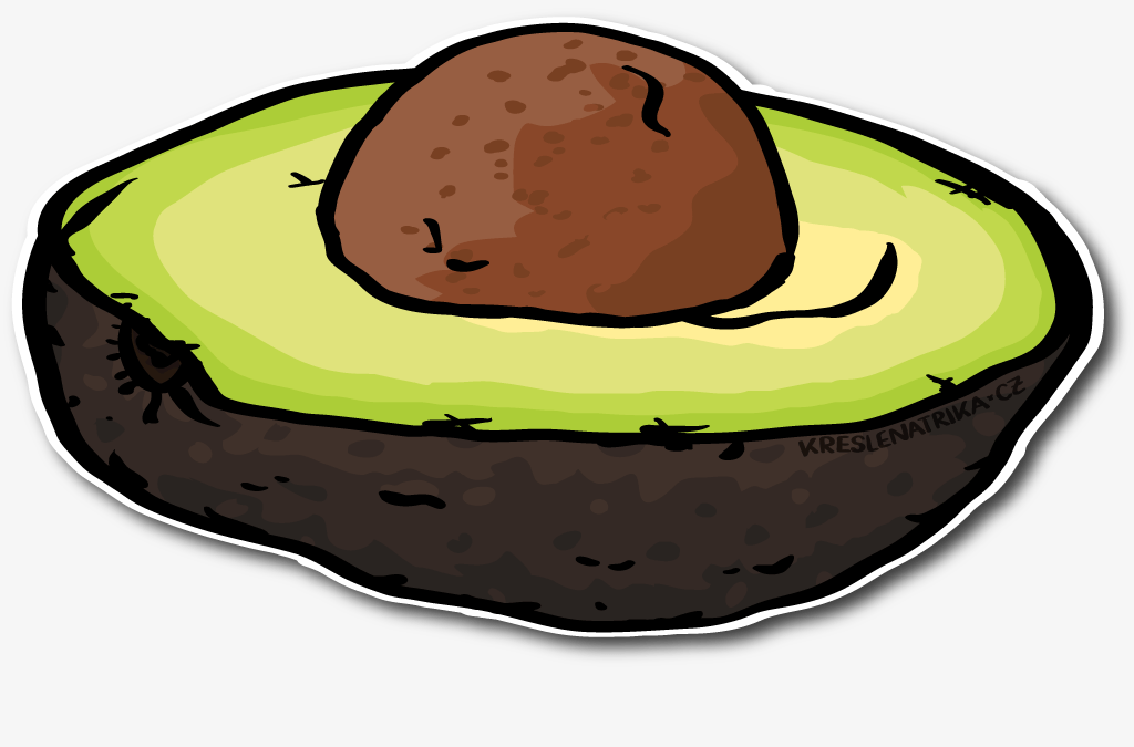 Gastro samolepka půlka avokáda
