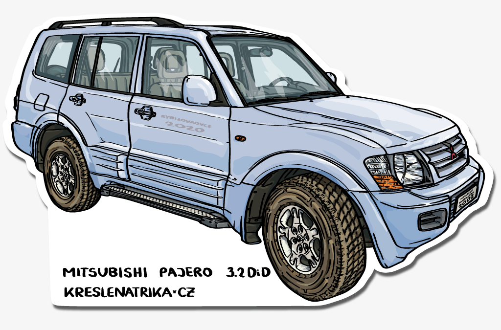 Nerůhledná samolepka offroad: Mitsubishi Pajero 3,2 DiD (2002)