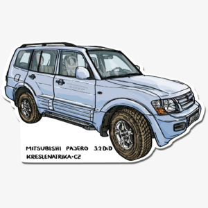 Průhledná samolepka offroad: Mitsubishi Pajero 3,2 DiD (2002)