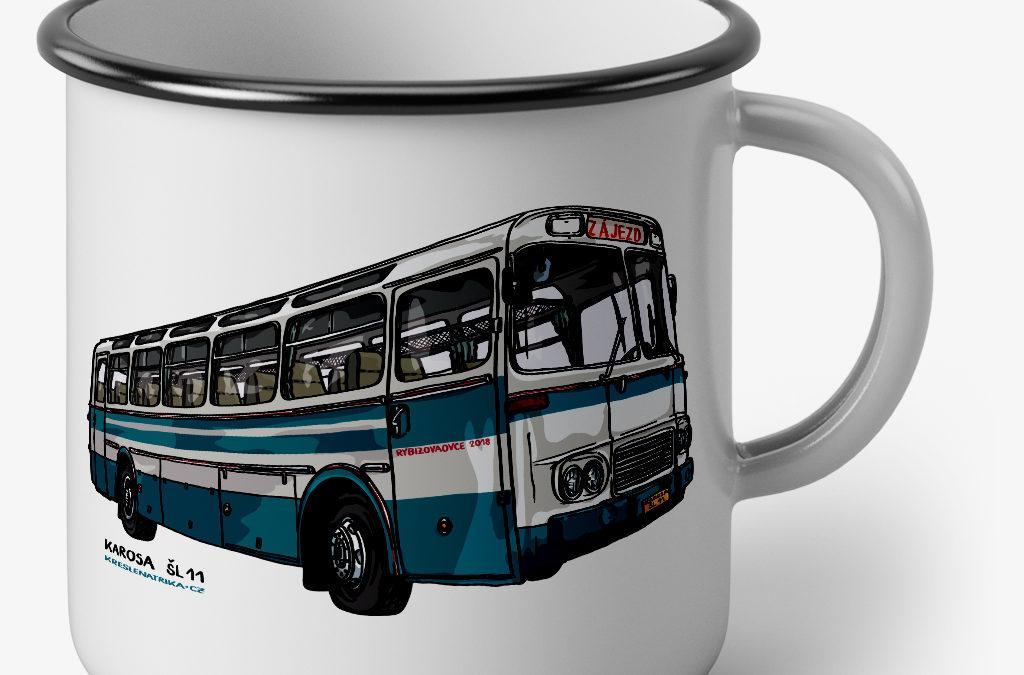 Plechový hrníček – zájezdový autobus Karosa ŠL11