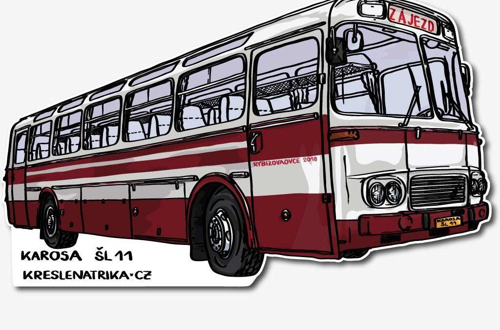 Neprůhledná nálepka vínový linkový autobus: KAROSA ŠL11