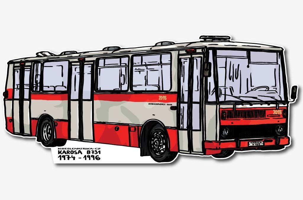 Neprůhledná samolepka linkový autobus: KAROSA B731 (1974-1996)