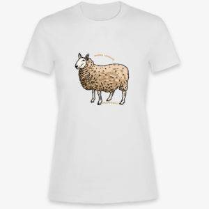 Příjemné dámské triko s krátkým rukávem obrázek a ovce Border Leicester