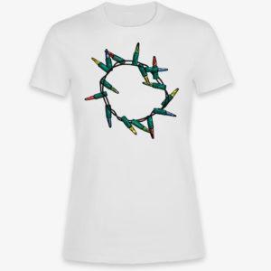 Vánoční dámské tričko: světelný vánoční řetěz