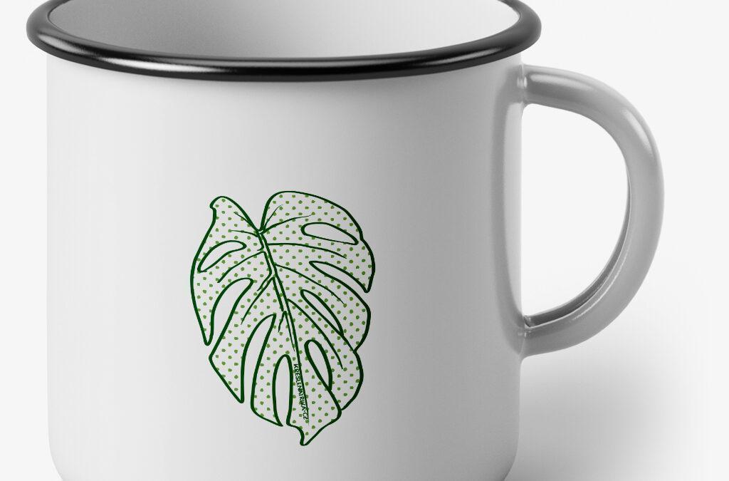 List monstera s puntíky – plecháček