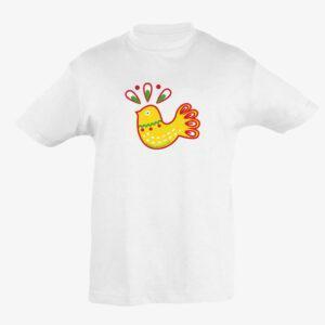 Dětské tričko s folklórním ptáčkem