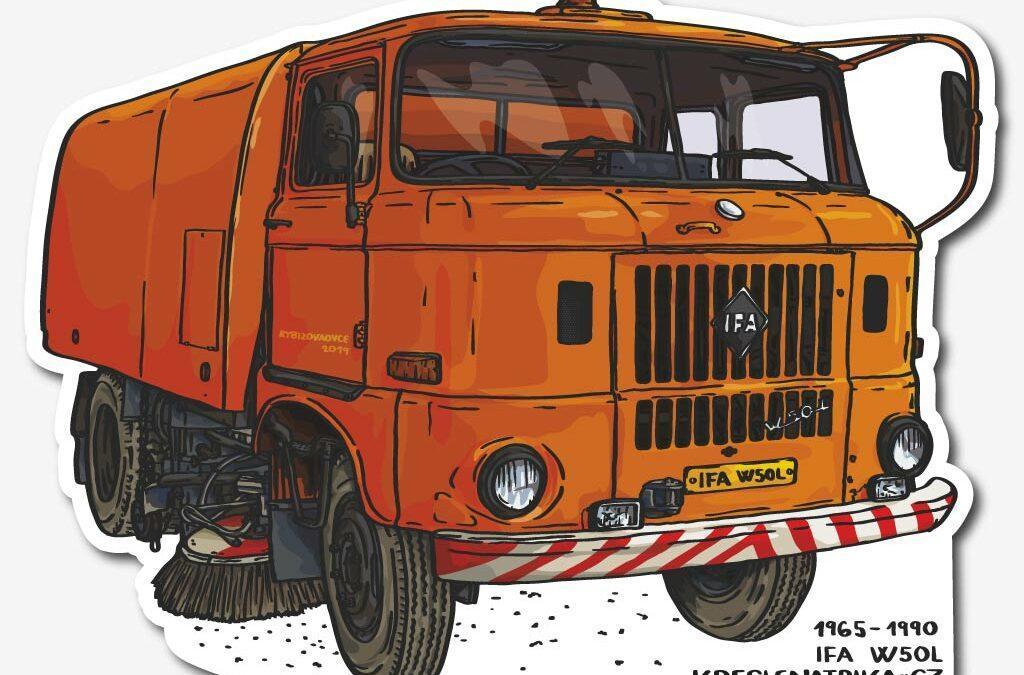 Neprůhledná samolepka: zametací vůz IFA W50L
