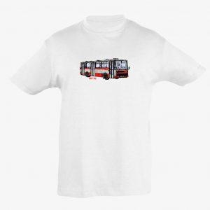 Klasické bílé dětské tričko s městským autobusem Karosa B731