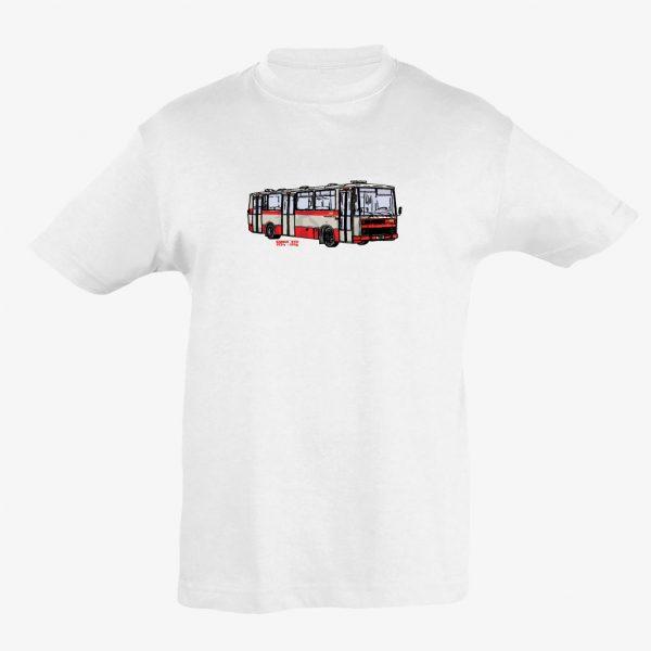 Klasické bílé dětské tričko s městským autobusem Karosa B731