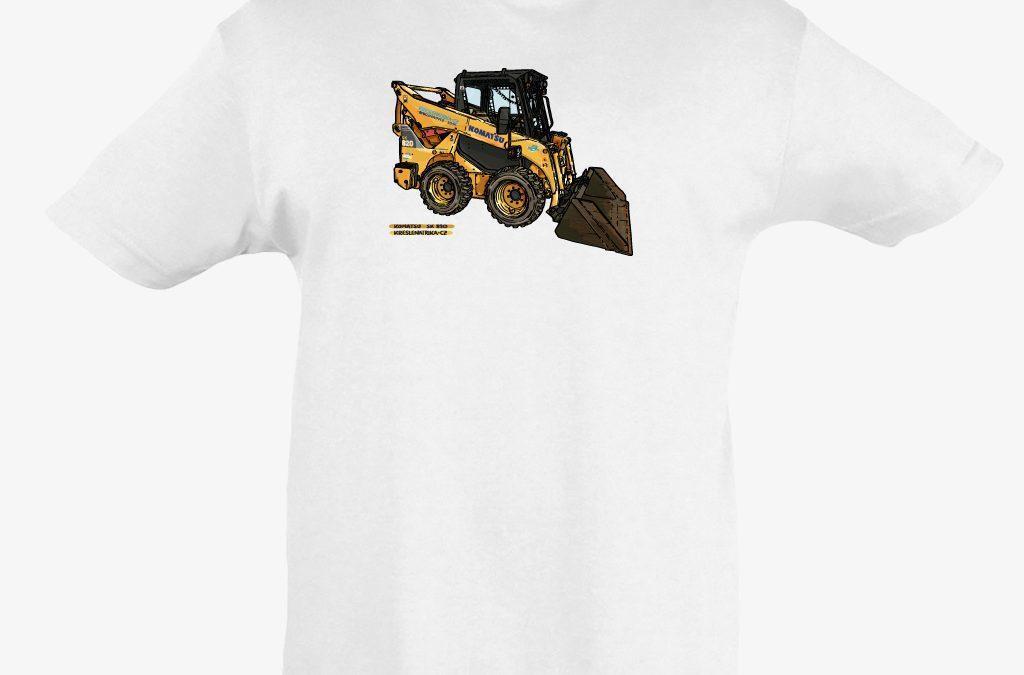 Smykový nakladač Komatsu na tričku pro děti