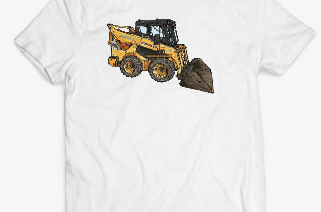Komatsu SK820 smykový nakladač na tričku s krátkým rukávem