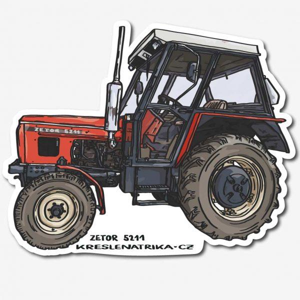 Neprůhledná samolepka s traktorem Zetor 5211