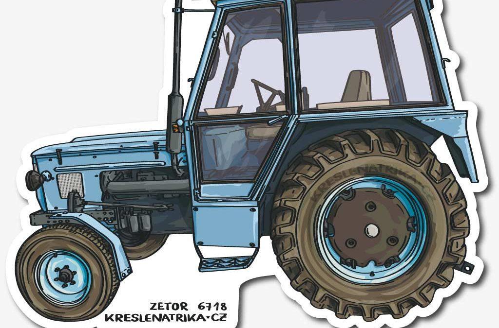 Neprůhledná samolepka: traktor Zetor 6718