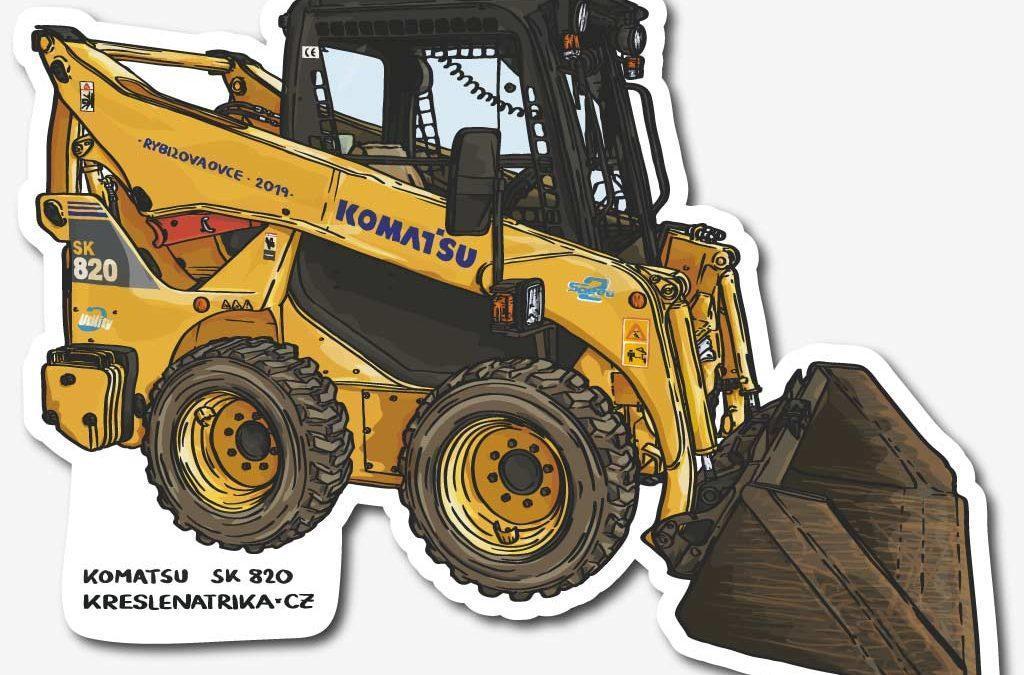 Nálepka: smykový nakladač Komatsu SK820