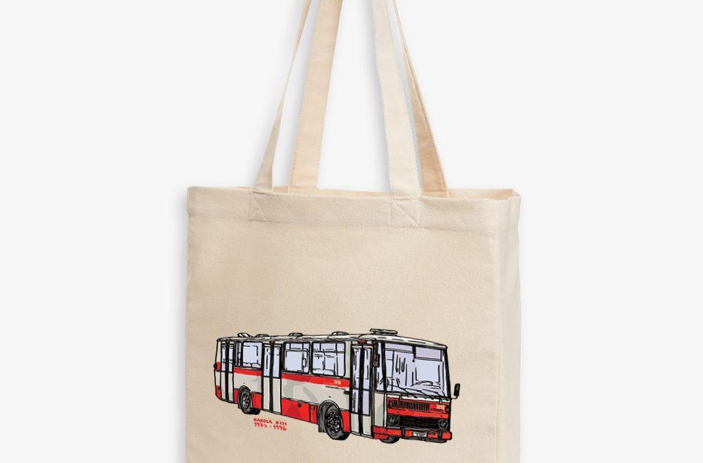 Prémiová plátěnka a moje kresba autobusu Karosa B731