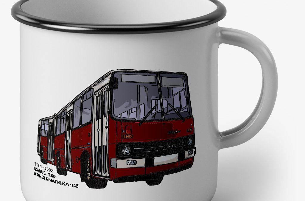 Plecháček s autobusem Ikarus 280