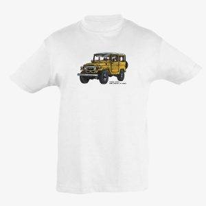 Bílé offroad tričko s Land Cruiser 40 series pro děti