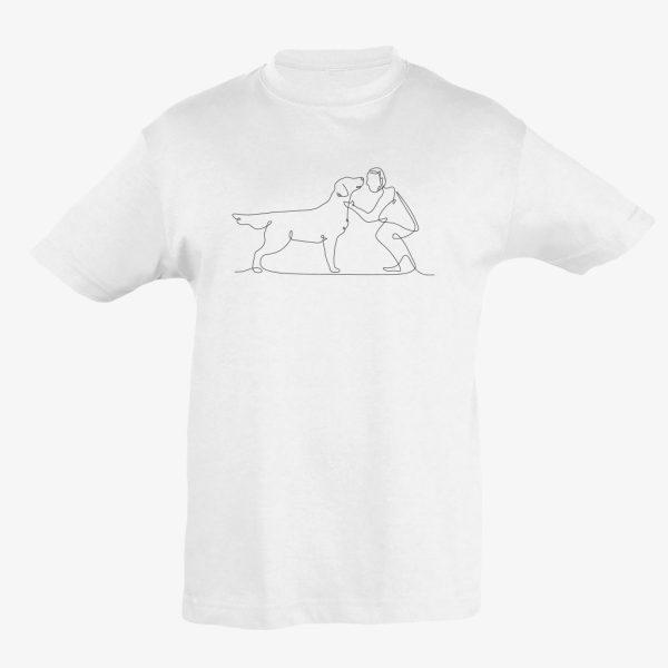 Dětské bílé tričko se psem které pomůže LADY