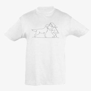 Dětské bílé tričko se psem které pomůže LADY