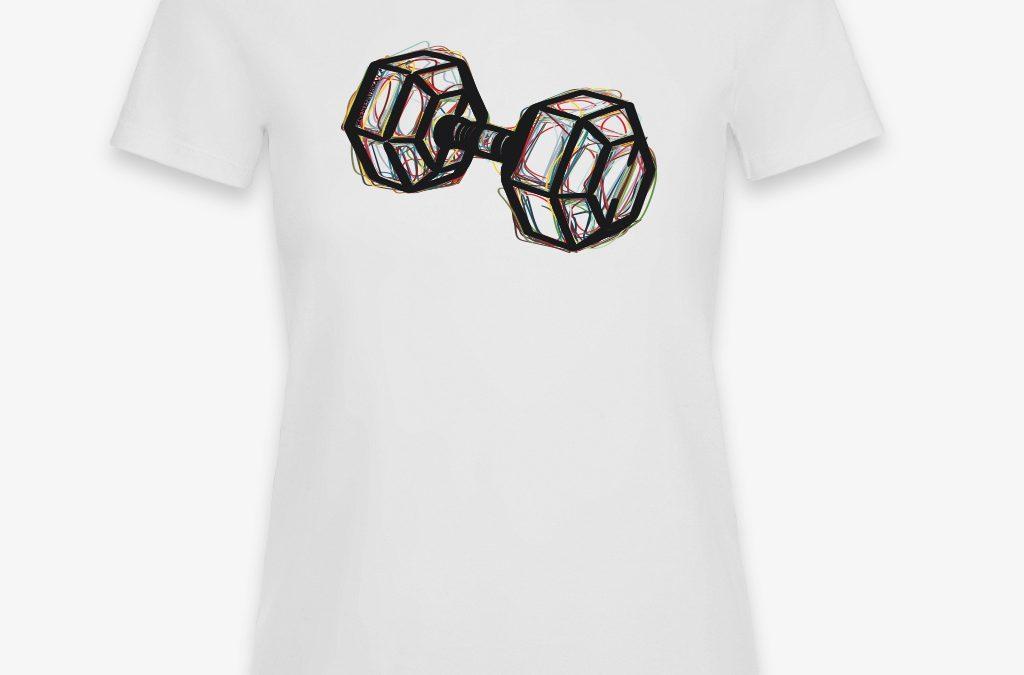 Dámské tričko dumbbell pomáhá ELI