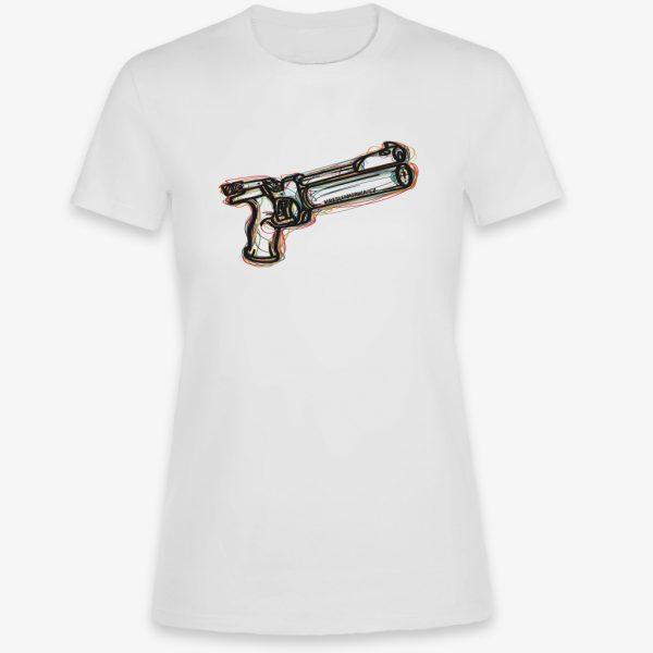 Bílé dámské tričko ELI sportovní pistole Steyr LP2