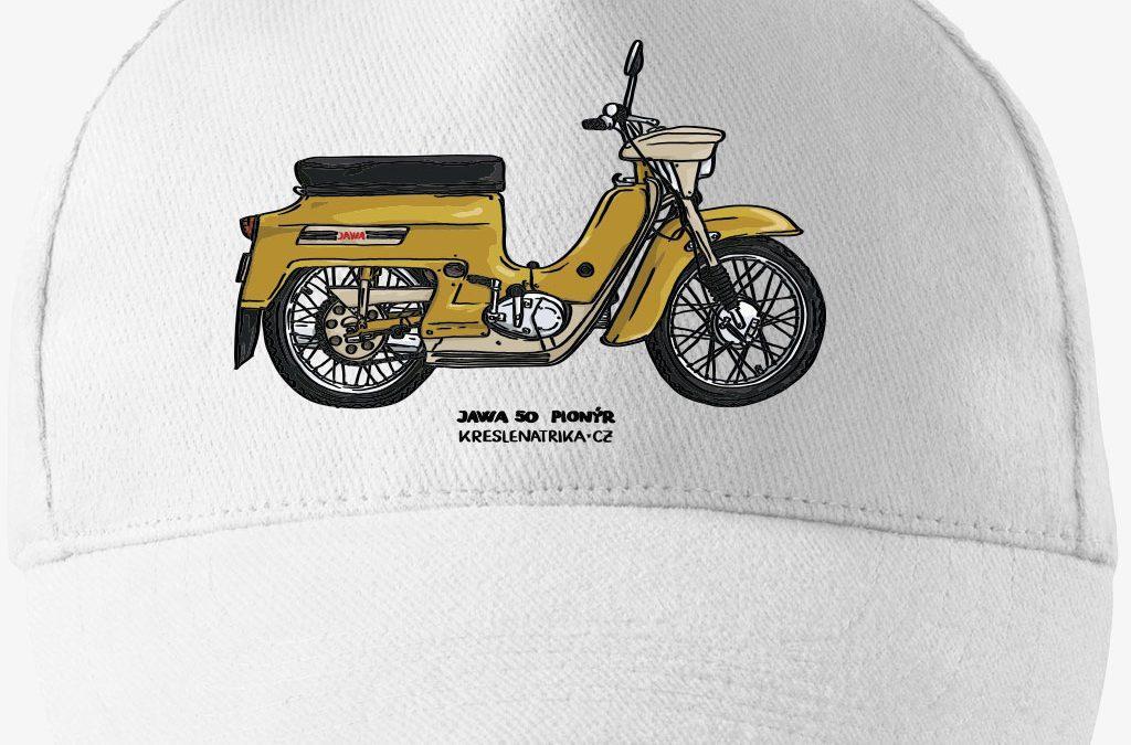 Kšiltovka motorka Jawa 50 Pionýr – kari žlutý lak