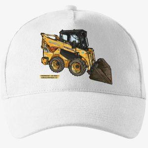 Bílá čepice s bagříkem Komatsu SK 820