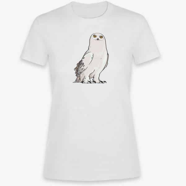 Bílé dámské tričko: sovice sněžní Hedvika