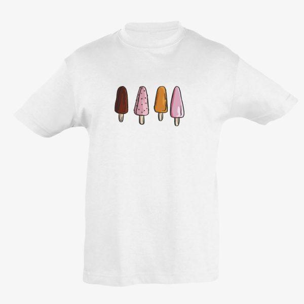 Bílé dětské tričko s nanukem / zmrzlinou