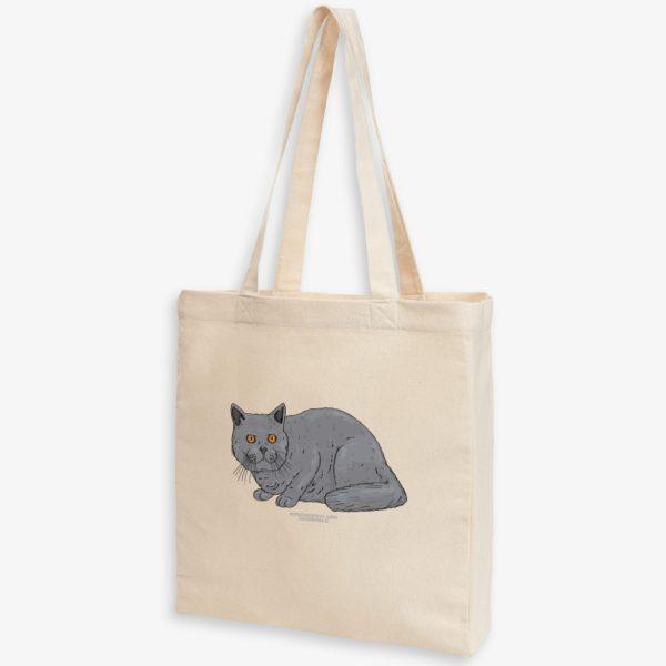 Látková taška s britskou krátkosrstou kočkou