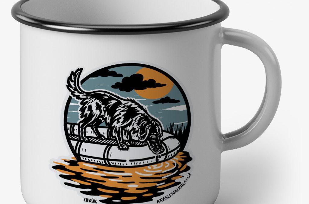 Plecháček flat coated retrívr – vyhledávání na vodě