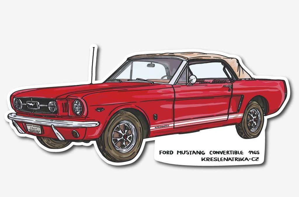 Ford Mustang Convertible 1965 – samolepka s veteránem