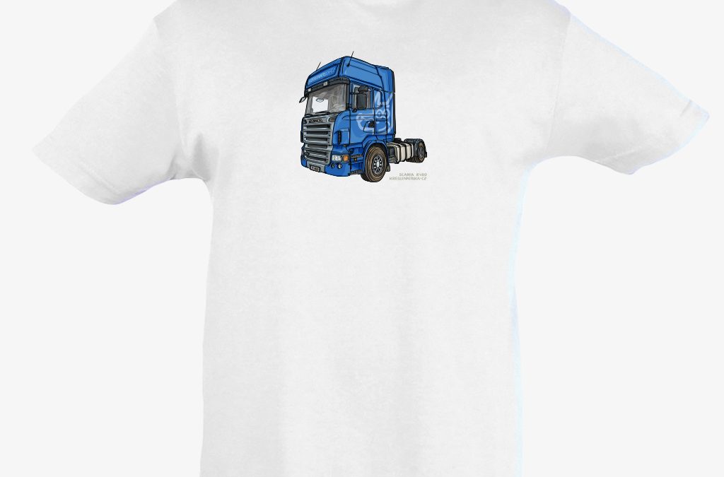 Dětské tričko modrý tahač Scania R480
