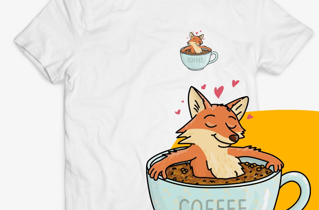Pánské tričko liška v kávě