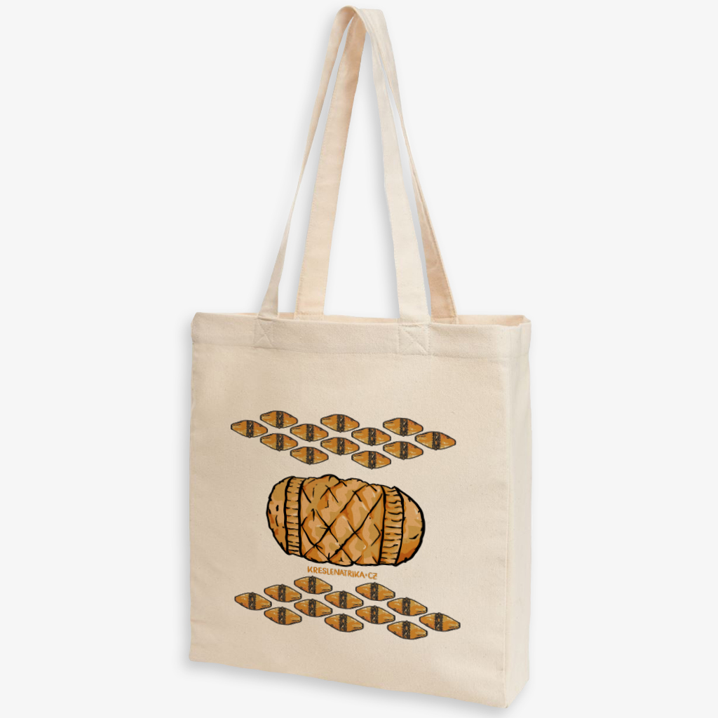 Plátěná taška s barevnou kresbou oštiepku