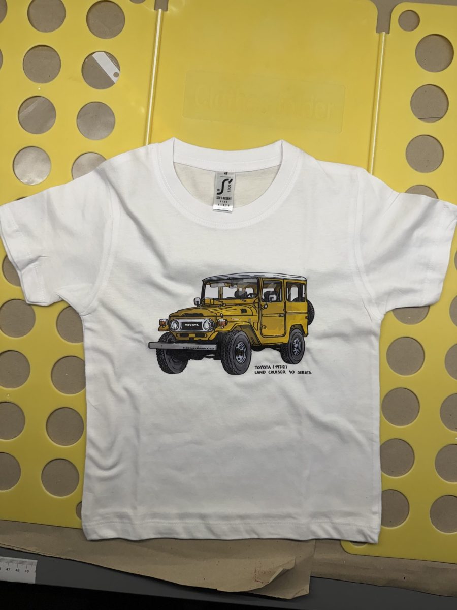 Bílé dětské tričko Toyota Land Cruiser 40 series